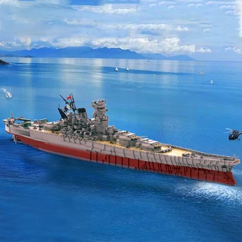 SS?IJN Yamato 1:200 Masto Karo Plytų Karinių Reikalų Fregata Ginklų Mūšis Laivas Šarvuotis Building Block Modelis Vaikams Žaislas