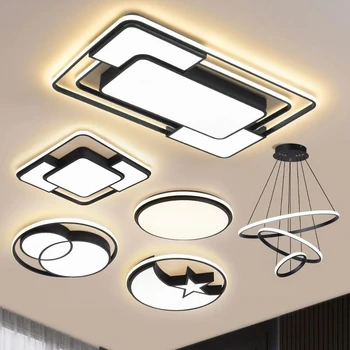 Modernus Minimalistinis Juodas LED Šviestuvo Gyvenamasis Kambarys, Valgomasis Kambarys, Virtuvė, Palėpėje Miegamasis Paprasta, Vidaus Apdaila, Šiaurės Stilius