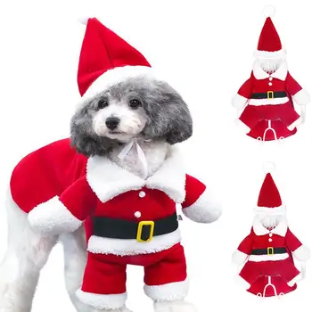 Žiemos Šiltas Santa Claus Ir Kalėdų Katė, Šuo, Gyvūnėlių Kostiumai