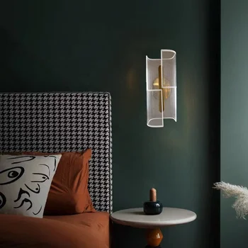 Paprastas, modernus miegamojo lovos sienos lempos minimalistinio šviesos prabangaus gyvenimo kambario sienos lempos koridoriuje kūrybinė asmenybė sienos lempos