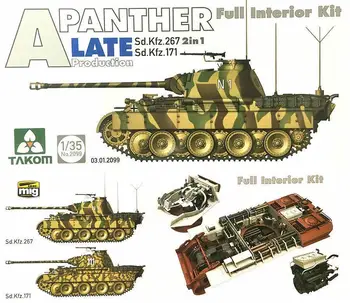 TAKOM 1/35 2099 Panther Ausf.A (SdKfz.171) Vėlai Gamybos [Pilnas Interjero Rinkinio]